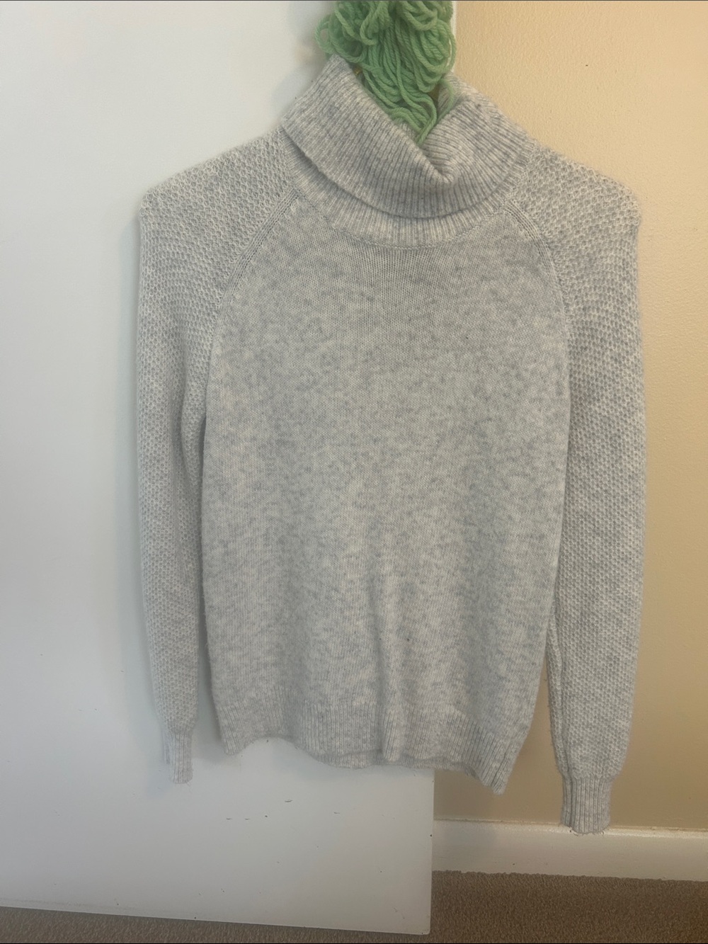LOFT Light Gray Ribbed Turtleneck Sweater